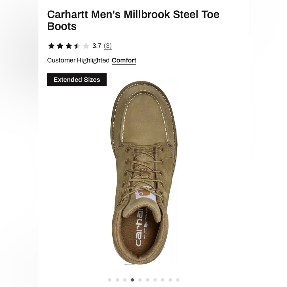Carhartt Men's Brown Lace-Up Steel Toe Work Boot